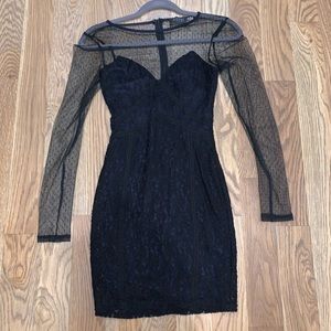 Black mini dress with lace bodice size XS